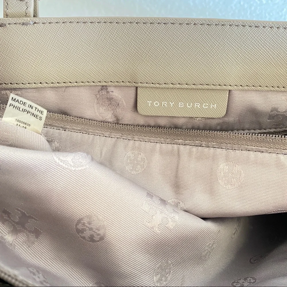 Tory Burch Beige Saffiano leather Tote